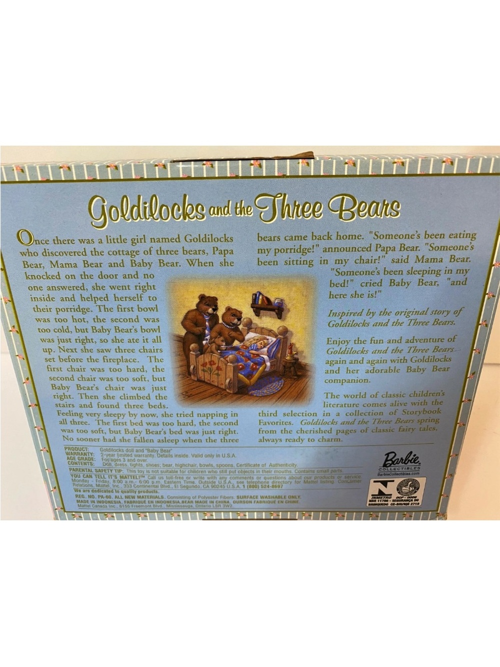 Barbie Goldilocks and the Three Bears Box Art - Blue/Pink/Gold - Picture 5 of 13